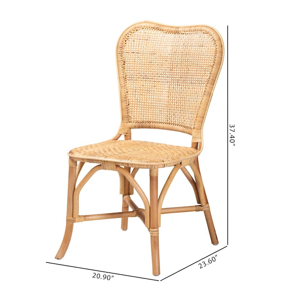 Irene Modern Bohemian Natural Rattan Dining Chair